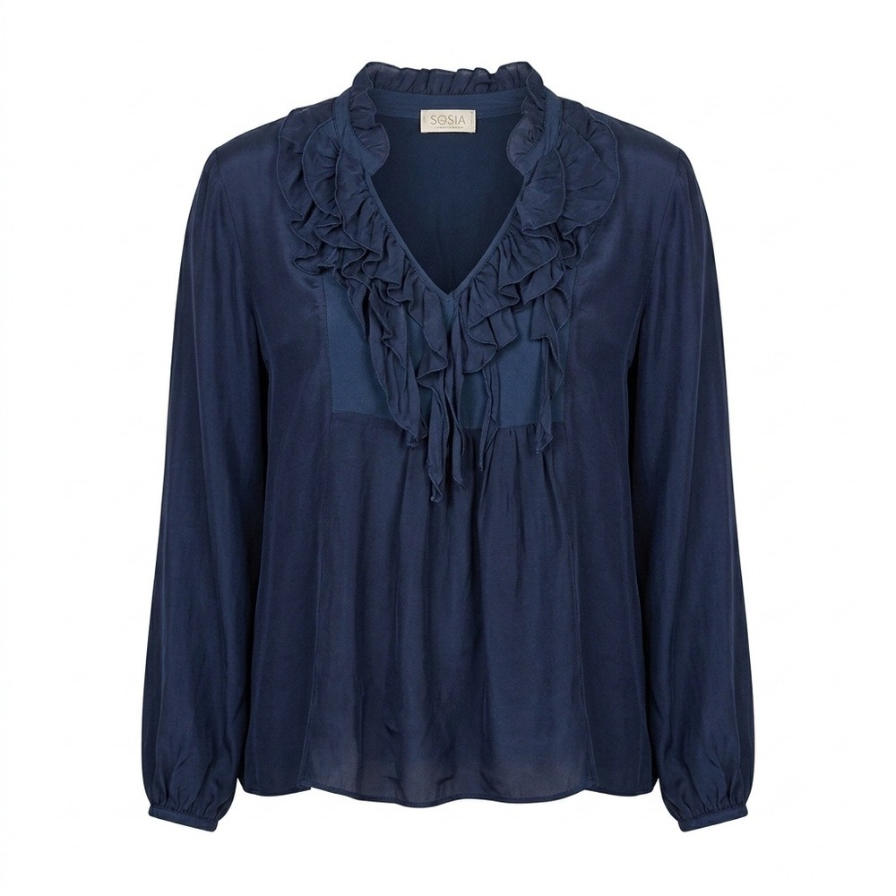 Sofia Romantic Academia Silk Top Women Medium Dark Coquette Quiet Luxury Italy